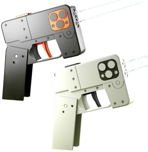 NHQZ Juego de 2 Pistolas de Agua (Negra + Blanca) Pistola de Agua de Plástico, Juego de Agua, Verano, Regalo para Fiesta, Cumpleaños Infantil
