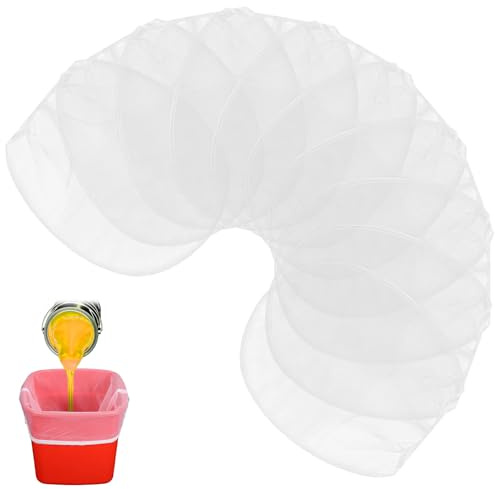 CIATBYYJ 10 stycken färgade silpåsar, 1 gallon färg silpåsar, färg sil med elastisk öppning, vita filterpåsar, finmaskig design för färg trädgårdsarbete hydroponik
