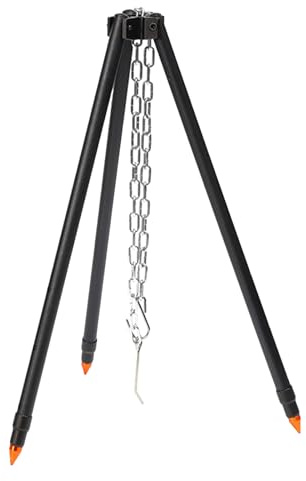 Tripod Grill - Alloy Aluminum Fold 80x123.5 cm Camp Frame Heat Firm, Stable Cook, Compact 55x7.2 cm Store Form | Fire Camp Cooking Stand for Outdoor Meal Terrain SceneAir