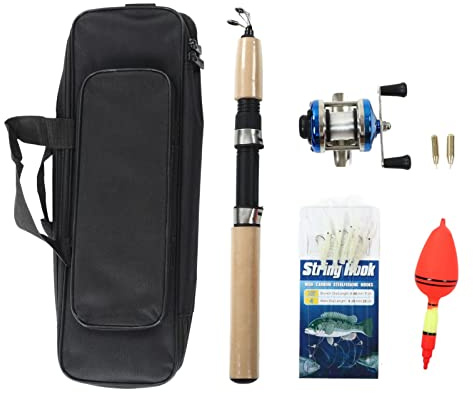 Ice Fishing Rod Kits Complete Professional Portable Ice Fishing Set with Case Jigs Float Hook Weight Reel for Winter Fishing Enthusiasts Plastic Metal Copper Stainless Steel 27.6