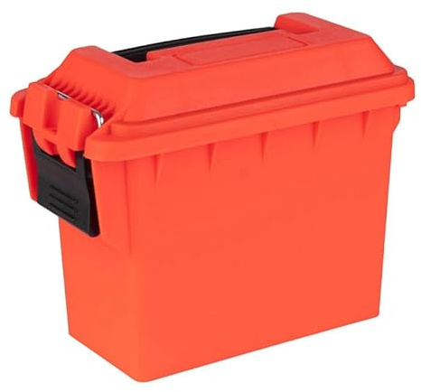 daph Caja de Munición de Plástico Mini, Verde Militar, 21.6 x 10.8 x 17.1 cm, con Asa Robusta y Tapa Sellada, Diseño Apilable para Airsoft y Almacenamiento (Naranja)