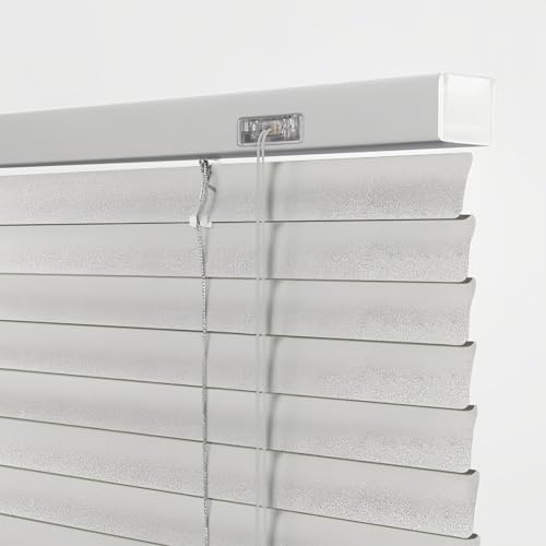 Persianas Venecianas De Aluminio con Lamas Metálicas, Persianas Horizontales Oscurecedoras E Invisibles, Ideales para Oficinas, Dormitorios Y Baños(Silver)