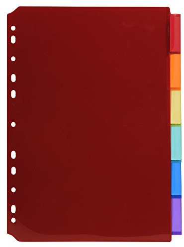 Exacompta - 3906E - Separadores en polipropileno translúcido con 6 pestañas neutras - con portaetiquetas - Se entrega con una hoja de etiquetas removibles - Formato para archivo A4