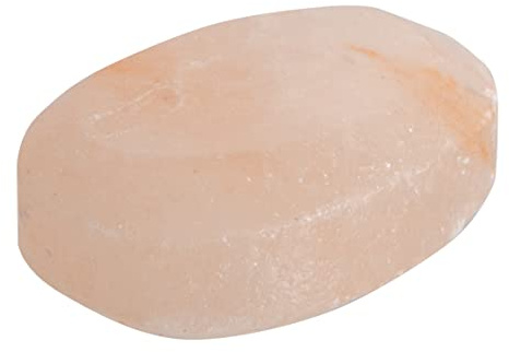 Ren Himalayasalt fungerar platt oval massagesten, rosa kristall handsnidad sten för massageterapi, deodorant och salt och sockerskrubb, 6,3 cm B x 8,9 cm L x 2,5 cm D