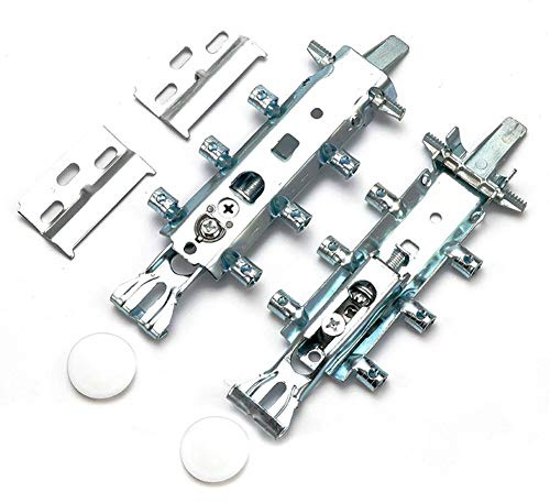 Concealed Kitchen Cabinet Hangers, Tiberham 2Pcs Universal Wall Hanging Bracket, Heavy Duty Kitchen Wall Unit Cabinet Plates, Wall Mounted Cabinet Cupboard Holder Suspension Brackets with Cover Caps