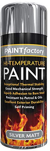 Silver Stove Spray Paint High Temperature Fire Burner BBQ Heat Resistant 300ml