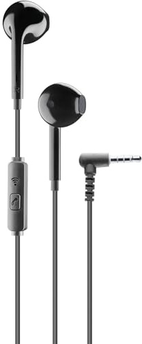 cellularline | VOICE CAPSULE | Auricolari a capsula con filo e microfono - Jack 3.5 mm - Colore Nero