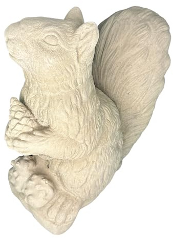 OriginalPaul Skulp & Betondesign Steinfigur Eichhörnchen Chippy mit Einer Nuss in der Hand - Steinfiguren aus eigener Produktion