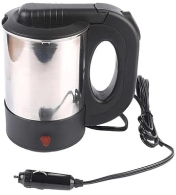 Hervidor de agua para coche, 500 ml, acero inoxidable, 12 V, hervidor de agua, encendedor de cigarrillos, hervidor de agua, para camping, viajes, calentamiento rápido, para coche