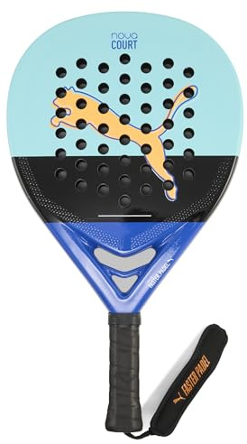 PUMA Racchetta da Padel Nova Padel Court OneSize, Safe Lake Black Vivid Blue Heat Fire