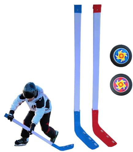Generisch Hockeyschläger Kinder, Jugend Hockey Trainingsgeräte, Street Hockey Set Junior, Eishockeyschläger, Hockeyschläger mit Bällen Street Hockeyschläger und Ball, Hockey-Starter-Set für Anfänger