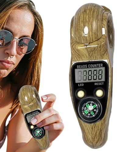 Contador digital de cuentas de oración, cuentas de oración giratorias portátiles, contador digital con brújula, oración giratoria electrónica, contador de cuentas, para meditación, relajación y dedos