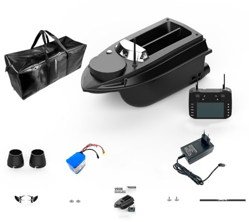 ExploTex V030 12V 2,4G Hochgeschwindigkeits-RC-Köderboot mit GPS-Ortung, Flexibler Köderausbringung Und Hoher Tragkraft, EIN Geschenk für Angelfreunde