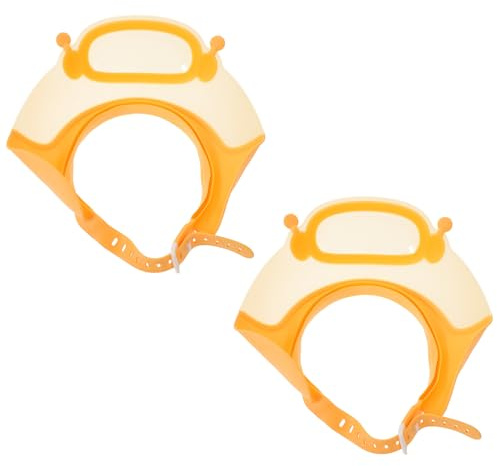 Ipetboom 2pcs Shampoo Cap Adjustable Bath Visor for Boy Girl Boy Girl Hair Washing Ear Eye Protection Orange Shampoo Hat and Shower