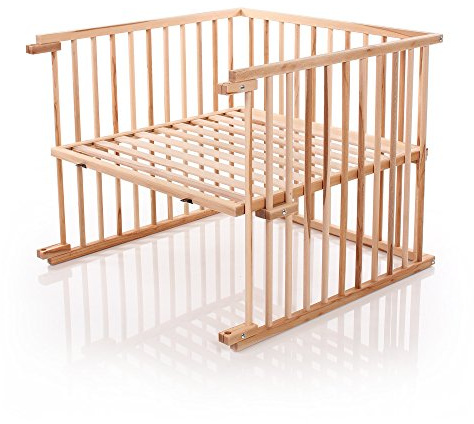 babybay Kinderbett Umbausatz für Beistellbetten stufenlos verstellbar passend für Modell Maxi und Boxspring / Babybett Größe: 140 cm x 89 cm aus massivem Buchenholz, Kernbuche geölt