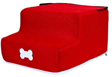 Escalier pour chien et chat avec tissu en maille lavable, amovible, 2 marches pour chien, chat, échelle d'escalade pour animal domestique pour canapé ou lit 35 x 30 x 20 cm
