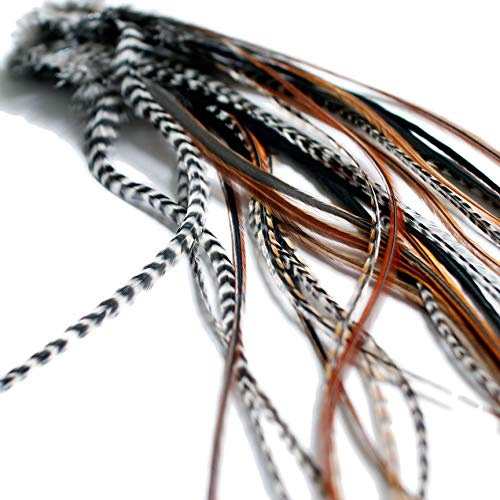 10 extensiones de cabello de plumas reales super largas mullidas pluma para cabello 33-38+ cm