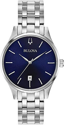 Bulova Damen Analog Quarz Uhr mit Edelstahl Armband 96M149