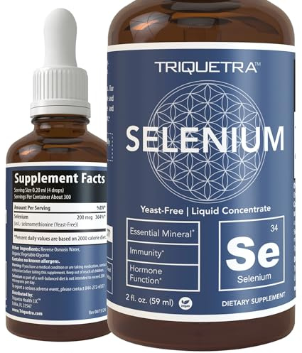 Selenium - 200 mcg, Selenomethionine Form, 300 Servings - Vegan, Glass Bottle, Yeast Free - Sublingual Liquid Concentrate - Antioxidant, Supports Immunity, Thyroid Health (2 oz.)