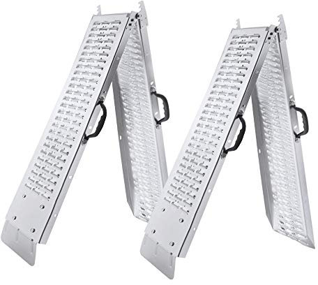 NAIZY 2X Faltbare Auffahrrampe max.400kg Verladeschiene Verladerampen Auffahrrampen für Motorrad, Rasenmähern, Rollern, Baumaschinen usw.