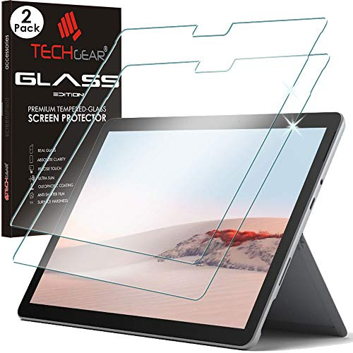 TECHGEAR 2-Pack Tempered Glass Screen Protector for Microsoft Surface Go 4/3 / 2 (10.5) – 9H Toughness, Scratch-Resistant, HD Clarity, Easy Install, Bubble-Free, Anti-Fingerprint Coating