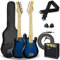 3rd Avenue Pacchetto beginner con chitarra elettrica junior di dimensioni 1/4 3rd Avenue, amplificatore portatile da 5 W, cavo di connessione, custodia, plettri e tracolla – Blu