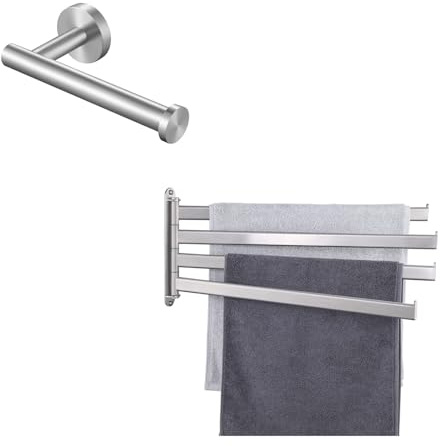 KES Bathroom Towel Rack Toilet Paper Holder Wall Mount for Bathroom, A2104S4L50-2-KES+A2175S12-2-UPC-SL