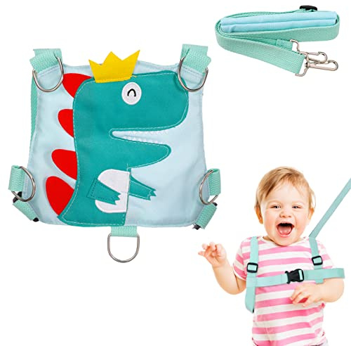 QINREN Toddler Reins Walking Safety Harness for Kids, Dino Baby Reins Safety Leash Baby Toddler Anti Lost Belt Reins for Toddlers Boys and Girls 1-5 Years