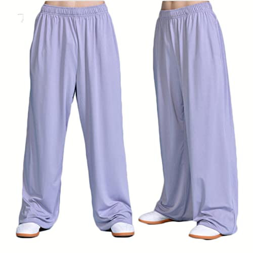 VIRACIN Kung Fu Hose Tai Chi und Wing Chun Hose für Damen und Herren, Sporthose, leicht und glatt, Kampfsporthose, Grau, Größe XL
