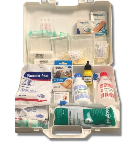 Botiquín de primeros auxilios First aid kit. Acampada, viaje, hogar, trabajo, colegio. Curas, heridas, torceduras (Grande)