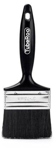 TubeRoo Malerpinsel 75 mm großer Pinsel, Flächenstreicher, Lackierpinsel - feiner Lackpinsel für Lacke, Holz-Öl & Wand-Farbe - Lasurpinsel für Holz-Lasur - Flachpinsel, Farbpinsel für Metall