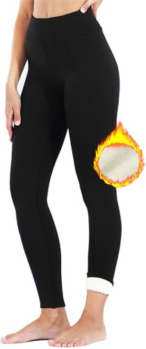 Zhiaek Leggings Gefüttert Damen Winter Thermoleggins Damen Lang mit Fleece Verdickte Plüsch Jogginghose Warme Schlanke Hosen Frauen Blickdicht Samt Strumpfhose Hohe Taille Thermal Pants