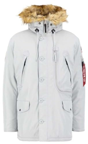 Alpha Industries Chaqueta Polar de invierno para hombre Pastel Grey