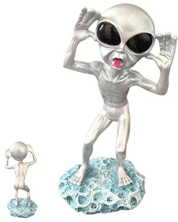 Décoration de jardin extraterrestre - Sculpture de la conquête extérieure, Statue en résine extraterrestre | Ornements de jardin uniques non conventionnels Jardin de figures extraterrestres, finition