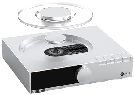 SMSL PL200T MQA-CD Digitaler Plattenspieler 32bit/768kHz DSD512 Optisch/Koaxial/I²S/AES-Ausgang HiFi-Decoder Transparent Staubschutz