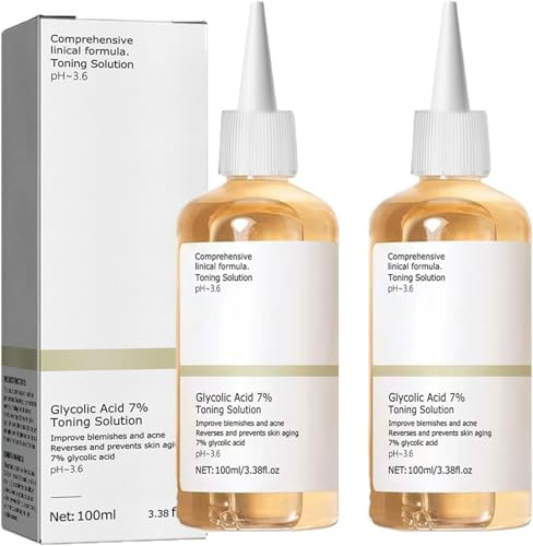 Toner à acide glycolique, acide glycolique 7 % solution tonifiante, acide glycolique 7 % solution de resurfaçage tonifiante, toner adapté pour la combinaison et la peau grasse, traitement des pores