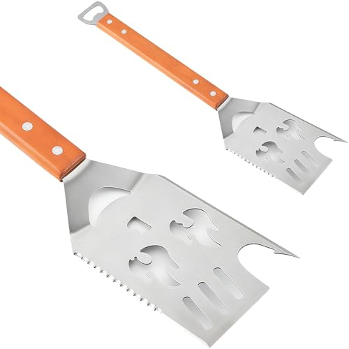 Spatule Barbecue 8 en 1, Outil de Grill Multifonction avec Décapsuleur, Accessoires Barbecue pour Le Camping en Plein Air Barbecue, Cadeaux pour Hommes