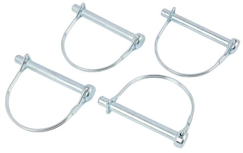 Lot de 4 goupilles pliantes M8 x 70 mm - Goupille de sécurité en forme de D - Goupille de sécurité galvanisée en acier au carbone - Boulons enfichables et boulons de sécurité pour remorques, tracteurs