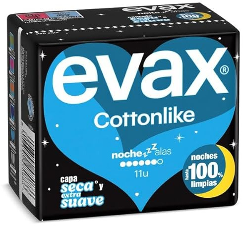 Compresas noche con alas Evax bolsa 11 unidades