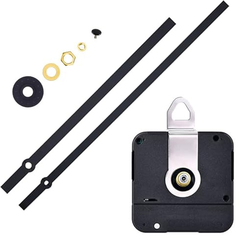 Vroxdrez Meccanismo Di Movimento Orologio Ad Alta Coppia Con Lancette Lunghe Dritte 250 Mm (9,8 Pollici), Kit Per Riparazione O Sostituzione Orologi Da Parete