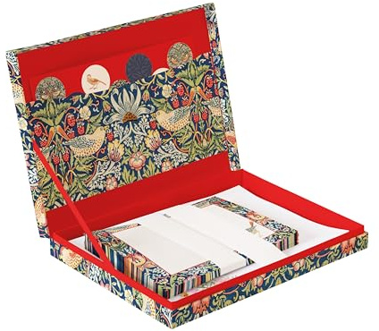 TGSC | William Morris - Strawberry Thief Gifted Stationery Letter Writing Sets | Ballpoint Pen with 32 x A5 Letter Paper Sheets & 16 x Envelopes | Writing Paper & Envelopes