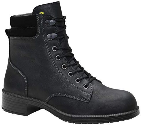ELTEN Sicherheitsschuhe Nikola Black Mid ESD S2, Damen, Leder, Stahlkappe, leicht, elegant 37, Schwarz