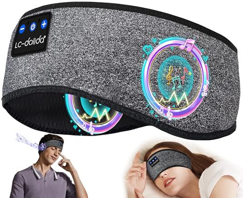 LC-dolida Sleep Headphones Headband Bluetooth 5.4, Sports Headband Earphones Sleeping Bluetooth Wireless with USB C for Women Men Sports Gifts Workout Jogging Yoga Insomnia Air Travel Meditation
