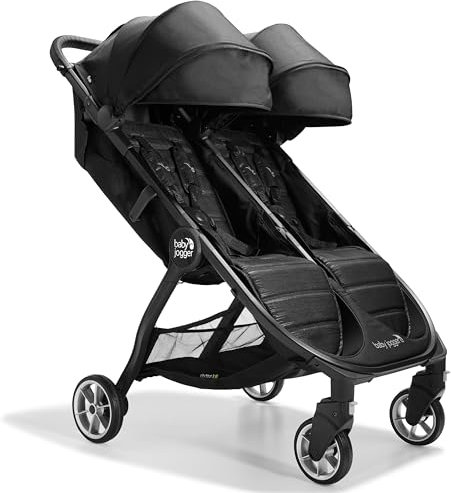 Baby Jogger City Tour 2 Doppel-Reisekinderwagen | Leichter, faltbarer und tragbarer Doppelbuggy | Pechschwarz