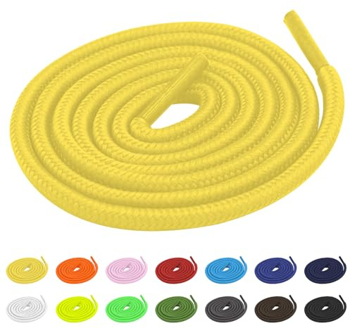 TBOC Runde Schnürsenkel Gelb 120 cm 5 mm – Robuste Schuhbänder für Sneaker, Wanderschuhe & Arbeitsschuhe – Strapazierfähige Ersatz Schnürsenkel für Damen Herren Kinder – 1 Paar