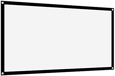 Beamer Leinwand 70 Zoll - Rolloleinwand 16:9 - Tragbare Faltenfreie Weiße Polyester-Projektor-Vorhang-Projektion