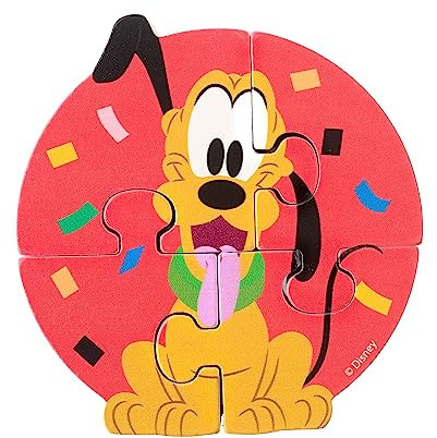 Disney 100th Anniversary Pluto Mini Wooden Puzzles, My First Puzzles, Jigsaw Puzzle Games, Montessori Educational Toys For 1 Year Old + Toddler - Official Licensed Disney Gifts by Orange Tree Toys