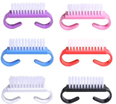 YPYMOD 6 Pacchi Manico Spazzola per Unghie, per Dita e Unghie Pulitore Pennelli per Uomini e Donne(6 Colore?