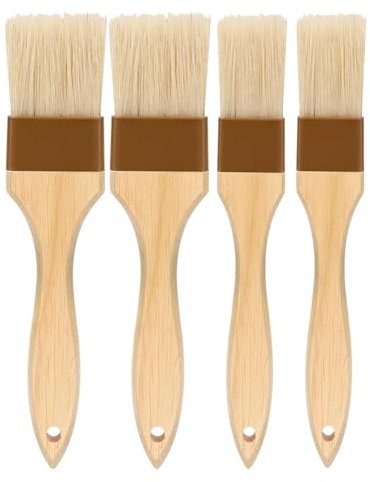 Balrbex Pinceau à Pâtisserie, Pinceau à Badigeonner pour la Cuisson, Pinceau à Poils pour Barbecue pour L' et la Sauce, Pinceau Alimentaire avec Manche en Bois pour la Cuisson