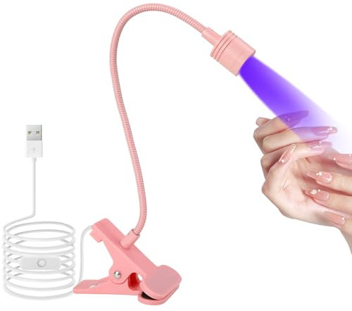 AiQInu UV Lampe Nägel, LED Lampe für Gelnägel 3W Drehbare, Nagellampe mit USB und Sicherungsclip, für Gel-Nagellack, Salon, Heimwerker (Rosa)